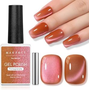 Makartt Cat Eye Gel Nail Polish - 10ml Romantic Holographic Fruit Gel Nail Polish with Magnet Stick, Glitter, UV/LED Curing Salon Home DIY Manicure - Pomegranate