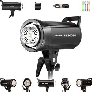 Godox SK400II-V 400Ws Photo Studio Strobe Flash Monolight Light with Bowens Mount & 10W LED Modeling Lamp for Studio, Shooting, Location and Portrait Photography (SK400II Upgraded Version 110 to 120V)