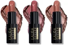 LAURA GELLER NEW YORK Modern Classic Metallic Lipstick Trio - Safari Blaze, Whimsical Wine, Nifty Netural - Metallic Finish