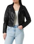 VERO MODA Women short coated biker jacket Black 16 (XL)