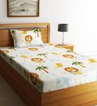 Home Sizzler 144TC Kid's Lion's Haven Single Bedsheet with 1 Pillow Cover