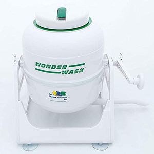 WonderWash Portable Mini Washing Machine for Apartment & Tiny Spaces - Manual Hand Clothes Washer with Retro Design - Clean Laundry Anywhere with Our Countertop, Non-Electric, Small Washer - White