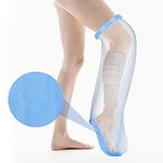 SUPERNIGHT Waterproof Leg Cast Cover, Adult Half Leg Watertight Cast Bandage Protector for Leg and Foot Wounds, 100% Anti-Slip Design