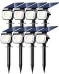 btfarm 8 Pack Solar Spot Lights Outdoor, 52 LED Solar Spotlight Solar Landscape Lights 3 Lighting Modes Solar Lights Outdoor Waterproof for Outside Yard Garden Tree Wall (Cool White), GS16-8-US