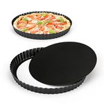 Gutsdoor Tart Pan 10 Inch with Removable Bottom Nonstick Quiche Pan Round Pie Pans for Baking Kitchen