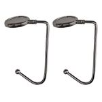 kwmobile Purse Hooks for Table - Set of 2 Metal Handbag Hook Holder Hand Bag Hanger for Tables, Desks, Black