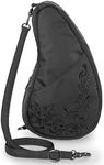 AmeriBag 10" Microfiber Love My Life Crossbody Sling Baglett (Black)