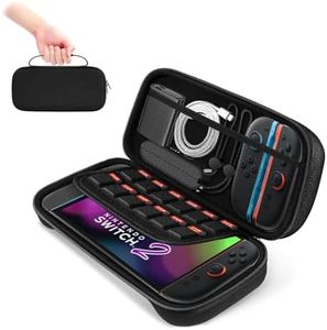 LYXFZQ Carrying Case Compatible with Nintendo Switch 2 (2025), Portable Protective Hard Shell Travel Pouch with 12 Games Cartridges Game Bag for Console & Accessories- Black