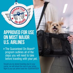 Sherpa Deluxe Travel Pet Carrier, Airline Approved – Small, Black Lattice