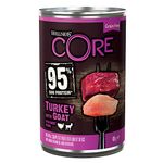 Wellness CORE 95 percentage Turkey and Goat, Wet Dog Food, Grain Free Wet Dog Food, High Meat Content, Turkey and Goat, 6 x 400 g