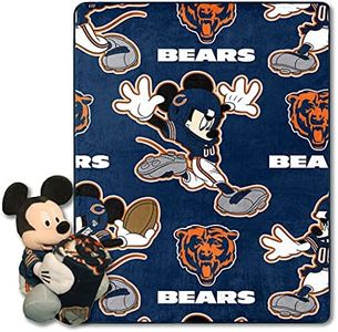 The Northwest Company NFL Chicago Bears Character Hugger Pillow & Silk Touch Throw Blanket Set, 40" x 50", Mickey Mouse