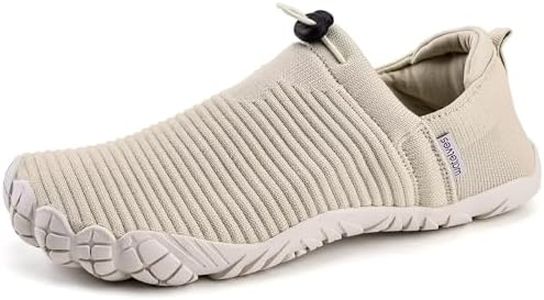 WateLves Water Shoes Womens Mens - Comfortable Lightweight Striped Pattern Barefoot Shoes for Beach Swim Pool Yoga Boating Water Aerobics(Apricot,40)