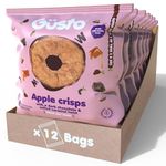 GUSTO SNACKS Crunchy Apple Crisps with Dark Chocolate & Salted Caramel - Case of 12 (20g) - 100% Dried Fruit Snacks - High in Fibre, Vegetarian, Low Calorie, Gluten free, Nut free & Fat Free