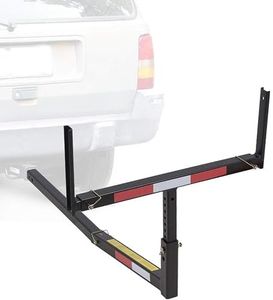 HECASA 2 in 1 Foldable Truck Bed Extender 750lbs Load Capacity Extension Rack Hitch Mount Truck Bed Extension for Ladder Rack Kayak Canoe Lumber Long Pipes w/Flag