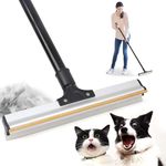 YGJT Pet Hair Remover Carpet Rake Lint Remover Silicon Scraper 2 in 1, Dog Cat Hair Removal Brush Carpet Scraper with Adjustable Long Handle, Hair Remover Tool for Carpet, Furniture, Stairs