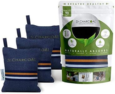 Dr. CHARCOAL Activated Carbon Air Purifier Bags to remove Odor and Moisture from Car, Bathroom and Kitchen (200g, Pack of 3, Modish Neel)