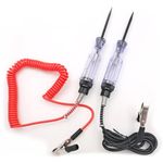 2PCS Electric Tester Light,6V-12V-24V DC Auto Electric Circuit Tester,Electric Tester Light with Extended Spring Wire and Ordinary Straight Wire,Car Electric Tester for Voltage Systems,Cars,Live Wires