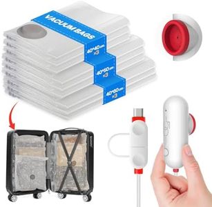 Vacbird Vacuum Bags for Clothes with USB Electric Pump, Pack of 9 Reusable Vacuum Storage Bags (3 x 40 x 40 cm, 3 x 40 x 50 cm, 3 x 40 x 60 cm), Space Saving Travel Essentials