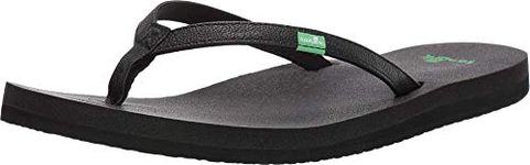 Sanuk Women's Yoga Joy flip Flop, Black, 9 UK