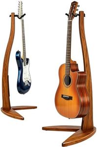 MUSO Guitar Bass Hanger Stand, Solid Wood Bow Holder Mermaid Shaped for Display and Storage, 42 inches Height Anti-scratched and Anti-bump, Decorate Studios, Living room and Stage (Zebra, 1)