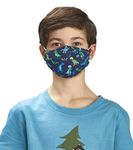 Hatley Unisex Kid's Double Layer Face Mask with Ear Elastic, Sharptooth Rex, One Size