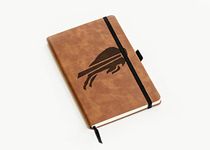 Rico Industries NFL Buffalo Bills Brown Laser Engraved Small Notepad Jounral/Notepad 8.25" x 5.25"- Office Accessory