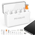 Maxsure iPhone Cleaning Kit 12 in 1, Airpods Cleaning Kit, Laptop Cleaner Kit, iPad/Phone Charging Port Cleaner Repair & Restore Tool,Multi Cleaner Tool Kit for USB C Port/Lightning Cables, White