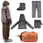 AOPULE Anti-Mosquito Suit,Lightweight Mosquito Repellent Suit with Jacket Gloves Pants for Fishing Camping Hunting Unisex (S-M)