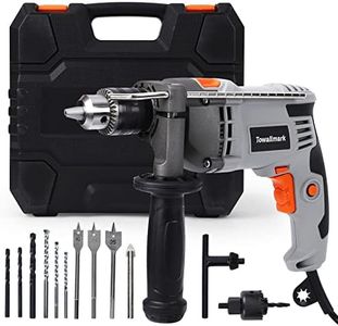 Towallmark 7.5-Amp Hammer Drill with Aluminum Alloy Housing, 1/2-Inch Corded Electric Hammer Drill with 3000RPM, Variable Speed, 15 Drill Bits with Toolbox for Home Improvement, DIY