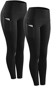 NELEUS High Waist Running Workout Leggings for Yoga with Pockets, 9017 Yoga Pant 2 Pack:black, Small