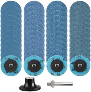 Shineboc 2 Inch Zirconia Sanding Discs, 49Pcs 4-Grit (40/60/80/120) Quick Change Discs with 1/4" Roll Lock for Die Grinder Surface Conditioning Sanding Discs for Rust Removal, Deburring & Polishing