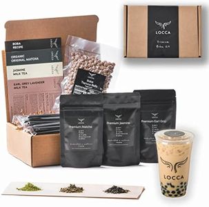 Locca Boba Tea Kit | 24+ Bubble Teas | Premium Daily Joy Kit | Premium Matcha, Earl Grey Lavender, Jasmine | Vegan & Gluten Free Boba Drink | Premium DIY Boba Tea Kit (DAILY JOY)