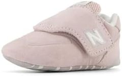 New Balance Baby Girls 574 V1 Hook and Loop Crib Sneaker, Crystal Pink/Shell Pink, 3 Infant