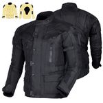 Bikers Gear Australia New Waterproof Infinity All Season Comfort Jacket Removable Thermal Liner Vented with CE1621-1 Armour, Black, UK 42 EU 52 XL