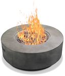 MDA Designs FUSION Dark Grey Lavish Garden & Patio Gas Fire Pit with Eco-Stone Finish Fully Assembled