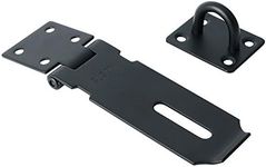 Sayayo Door Hasp Latch Lock 4 Inch Padlock Hasp Clasp Door Lock Latch Pocket Door Lock for Barn Door, Cabinet, Drawer, Stainless Steel Matte Black, CMS9B