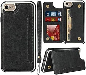 FROLAN for iPhone 6 / 6s Wallet Case, 4.7 Inch, with Credit Card Holder Slot Premium PU Leather Slim Fit Drop Protection Shockproof Cover (Black)