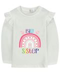 DHASIUE Baby Girls Shirt Big Sister Rainbow Shirt Promoted to Big Sister T-Shirt Cute Top Girl Outfits White 3-4 Years