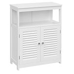 VASAGLE Bathroom Floor Cabinet, Bathroom Storage Cabinet, Freestanding, with Double Shutter Doors and Adjustable Shelf, for Living room, Entryway, Kitchen, White UBBC40WT