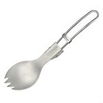 TITECOUGO Ultralight Outdoor Camping Folding Titanium Spork Spoon and Fork (18g)