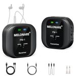 MELONARE IEM Wireless in-Ear Monitor System - UHF 500, HD Audio, Beltpack Transmitter & Receiver, 10 Channels, Mono/Stereo, for Live Performance, Studio, Bands