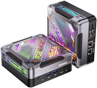 ACEMAGIC Cyberpunk RGB AI Mini PC Gamer, AMD Ryzen 7 8845HS (jusqu'à 5,1 GHz), AMD Radeon 780M, 32Go DDR5 1To NVME SSD Mini Ordinateur avec WiFi6 | Dual 2,5G LAN | 8K|Double-Ventilateur