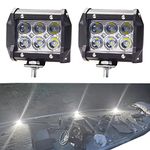 HONG 111 Marine Boat Lights, Utility Pontoon Boat Docking Light Boat Headlights Deck Light Navigation Lights for Kayak Bass Jon Fishing Boat Spreader Light, 2 Pcs