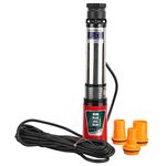 Deep Well Electric Submersible Pump, Single Suction Water Pump Stainless Steel DC 12V with 2 PI 10 Meter Wire Industrial Accessory without plug for Agricultural Irrigation Garden Home