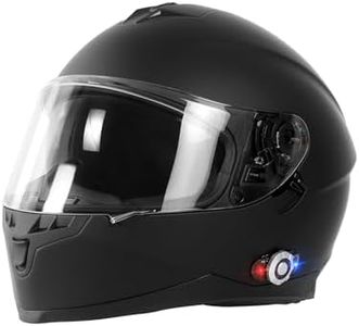 Bluetooth Motorcycle Helmet FreedConn BM22 Full Face Helmet Motorcycle Helmets Dual Visor Helmet with Integrated Intercom System DOT Helmet with Bluetooth 3.0 2-3 Riders/500M/FM/Voice Dial/Black XXL