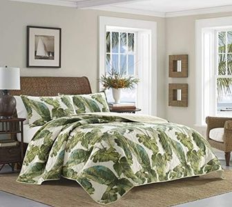 Tommy Bahama - Queen Quilt Set, Reversible Cotton Bedding with Matching Shams, Soft All Season Bedspread, Coastal Home Decor (Fiesta Palms Green, Queen)