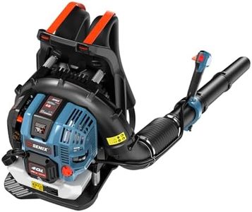 SENIX 49 cc Gas Leaf Blower, 4-Cycle Backpack Leaf Blower,Up to 600 CFM and 200 MPH, Variable Speed & Cruise Control, 18N Powerful Blowing Force (BLB4QL-M)
