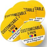 Magnet Me Up Customizable Magnet Pack, Oval or Round, Advertising, Personal Use, Gifts, Choose Your Text (5 Pack, 6" Round)