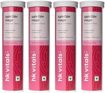 HealthKart HK VITALS Apple Cider Vinegar 750mg (Watermelon, 15 Effervescent Tablets) Pack of 4| For Weight Management & Gut Health, Supports Digestion