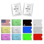 RFID Blocking Sleeves, 14PCS Premium RFID Credit Card Holders for Identity Theft Protection (Set of 12 Credit Card Protector Sleeves + 2 Passport Holders)